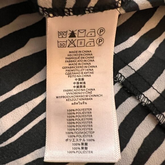 Michael Kors Full Zip Zebra Print Long Sleeve Top/Blouse Women's S - Picture 9 of 10